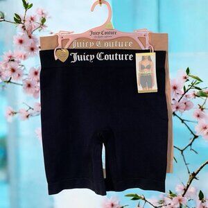 Juicy Couture Seamless Shaping Biker Shorts Slimming Set Black Beige NWT Size S